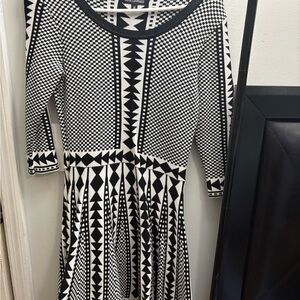 Black and White Geometric Pattern Dress